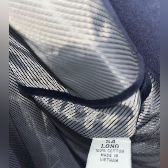 Linea Uomo Tux Dinner Jacket Blazer Size 54 LONG Blue Velvet Satin Mens - Picture 6 of 13